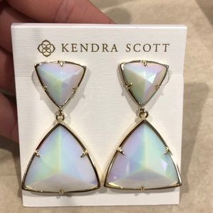 Kendra Scott Earrings - white iridescent with gold